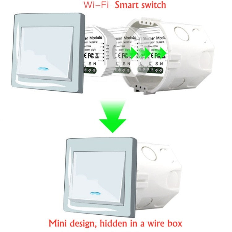 Concealed Wifi Smart Switch Dimmer Switch And Traditional Switch Dual Control Smart Switch - Consumer Electronics by buy2fix | Online Shopping UK | buy2fix