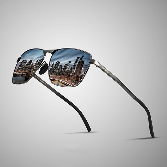 Vintage Square Sunglasses Male UV400 Polarized Lens Sun Glasses(Gold) - Sunglasses by buy2fix | Online Shopping UK | buy2fix