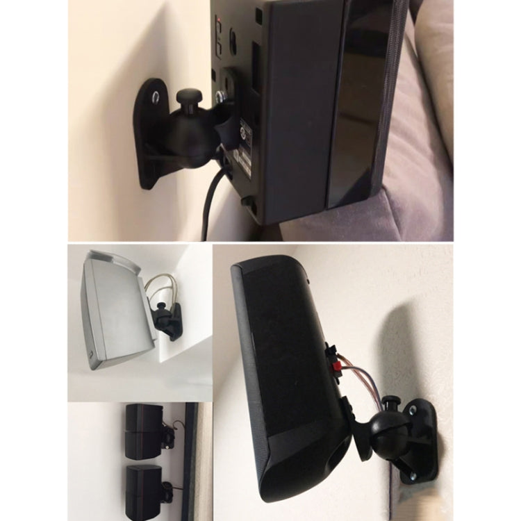 Pair Black Surround Sound Speaker Wall Mount Brackets 45 Degree Rotatable Design TV Wall Mount 8 x 4.5 x 5.8cm - Consumer Electronics by buy2fix | Online Shopping UK | buy2fix