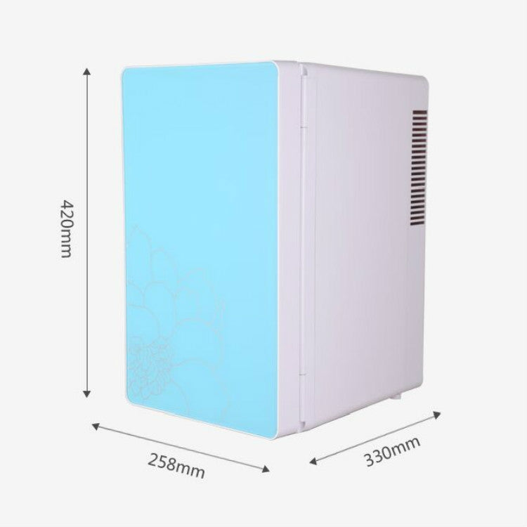 Cabinet Type Car Home Dual-purpose 16-liter Hot and Cold Small Refrigerator, Style:Dual-core Blue Door(CN Plug) - Home & Garden by buy2fix | Online Shopping UK | buy2fix