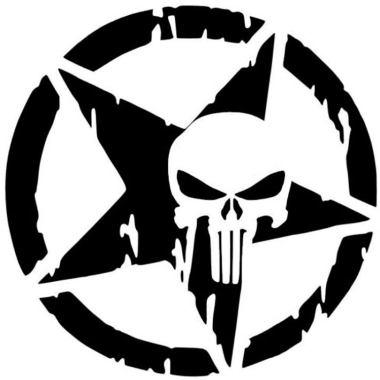 10 PCS The Punisher Skull Car Sticker Pentagram Vinyl Decals Motorcycle Accessories, Size: 13x13cm - Decorative Sticker by buy2fix | Online Shopping UK | buy2fix