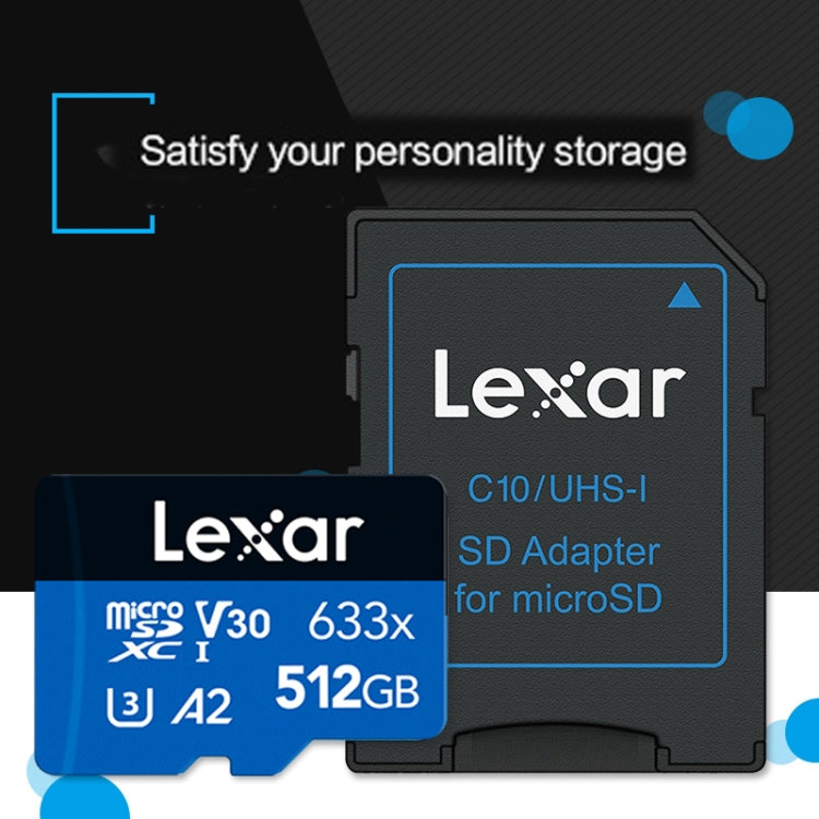 Lexar 633x 512GB High-speed Flash Memory Card Sports Camera Mobile Phone TF Car Driving Recorder Memory Card - Micro SD Card by Lexar | Online Shopping UK | buy2fix