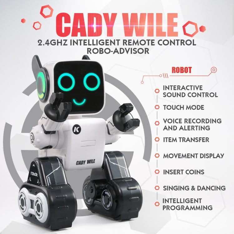 JJR/C R4 Cady Wile 2.4GHz Intelligent Remote Control Robo-advisor Money Management Robots Toy with Colorful LED Light, Remote Control Distance: 15m, Age Range: 8 Years Old Above (Red) - RC Robots by JJR/C | Online Shopping UK | buy2fix