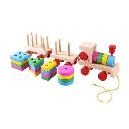 Wooden Train Shape Building Blocks Toy Baby Early Learning Training Toy - Math Toys by buy2fix | Online Shopping UK | buy2fix