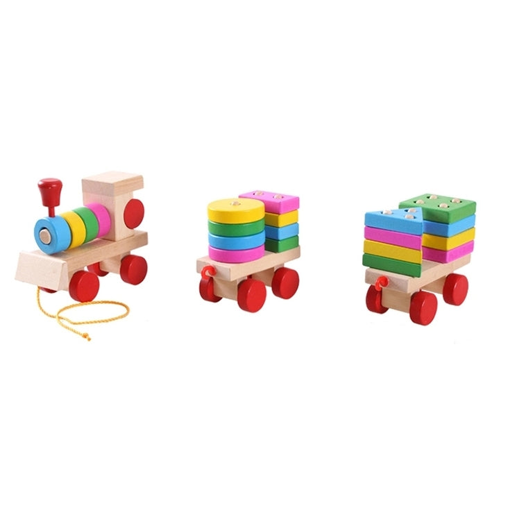 Wooden Train Shape Building Blocks Toy Baby Early Learning Training Toy - Math Toys by buy2fix | Online Shopping UK | buy2fix