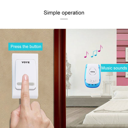 VOYE V009B Home Music Remote Control Wireless Doorbell with 38 Polyphony Sounds, US Plug (White) - Security by VOYE | Online Shopping UK | buy2fix