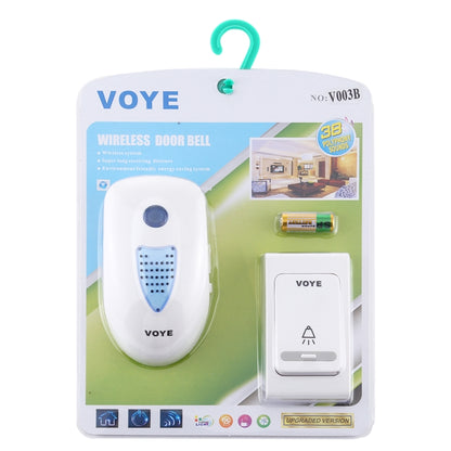 VOYE V003B Home Music Remote Control Wireless Doorbell with 38 Polyphony Sounds, US Plug (White) - Wireless Doorbell by VOYE | Online Shopping UK | buy2fix