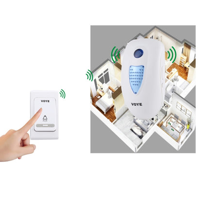 VOYE V003B Home Music Remote Control Wireless Doorbell with 38 Polyphony Sounds, US Plug (White) - Wireless Doorbell by VOYE | Online Shopping UK | buy2fix