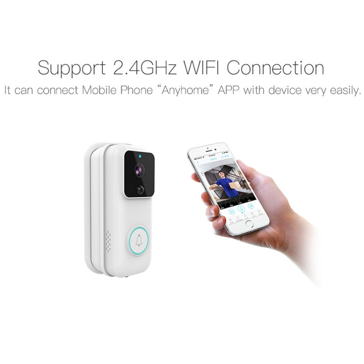 Anytek B60 720P Smart WiFi Video Visual Doorbell, Support APP Remote & PIR Detection & TF Card(White) - Video DoorBell by Anytek | Online Shopping UK | buy2fix