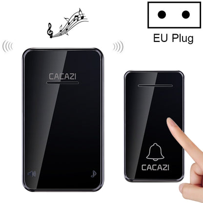 CACAZI FA8 Self-Powered Wireless Doorbell, EU Plug(Black) - Wireless Doorbell by CACAZI | Online Shopping UK | buy2fix