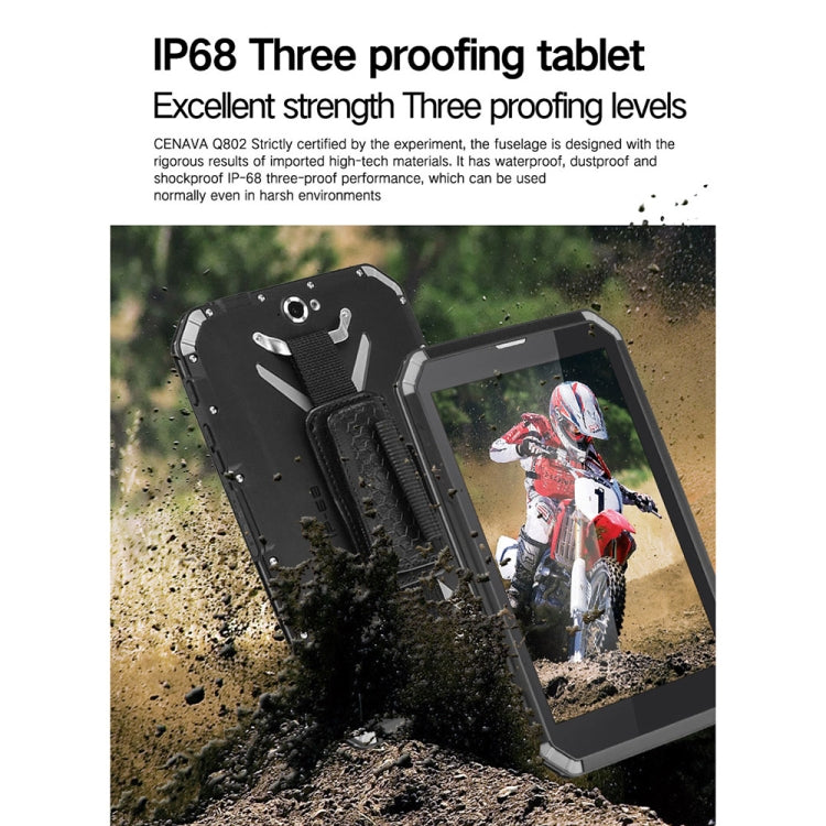 CENAVA-Q802 Triple Proofing Tablet PC, 8.0 inch, 3GB+32GB, Support Google Play, 4G Phone Call, IP68 Waterproof Shockproof Dustproof, Android 7.0, MTK6753 Octa Core 1.5GHz, Support OTG/GPS/NFC/WiFi/BT/TF Card(Black) - CENAVA by CENAVA | Online Shopping UK | buy2fix