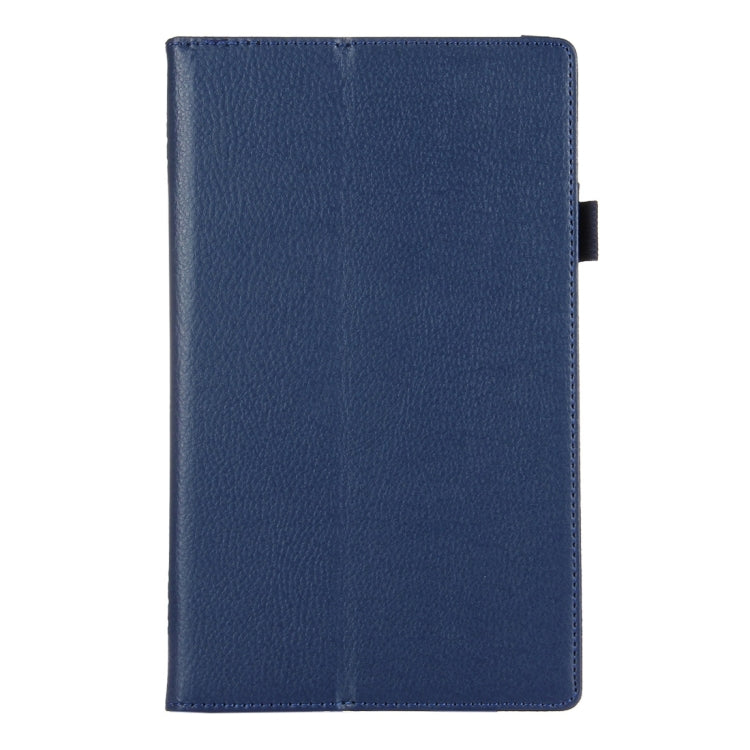 For Amazon Kindle Fire HD8 (2017) Litchi Texture Horizontal Flip Leather Case with Holder(Dark Blue) - Mobile Accessories by buy2fix | Online Shopping UK | buy2fix