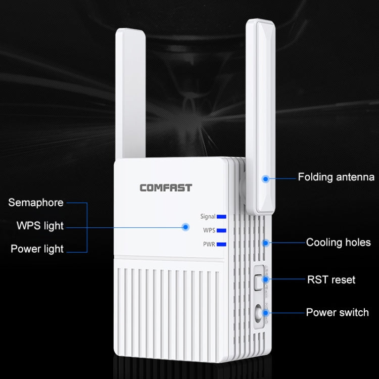 COMFAST CF-N300 300Mbps Wireless WIFI Signal Amplifier Repeater Booster Network Router with 2 Antennas - Broadband Amplifiers by COMFAST | Online Shopping UK | buy2fix