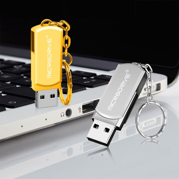 MicroDrive 32GB USB 2.0 Creative Personality Metal U Disk with Keychain (Silver) - USB Flash Drives by 1 | Online Shopping UK | buy2fix