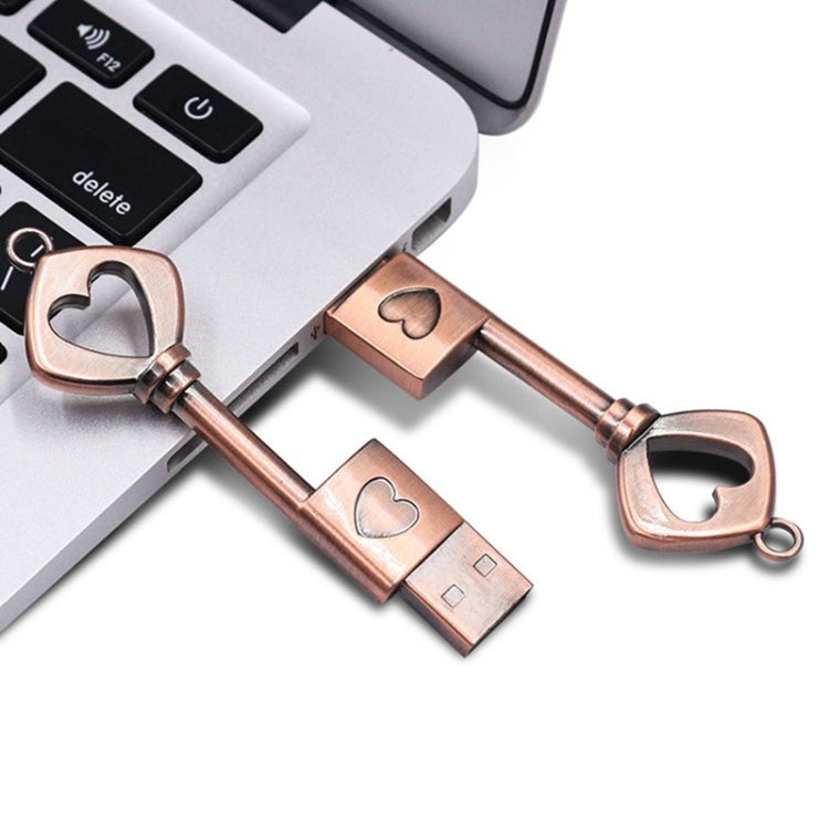 MicroDrive 128GB USB 2.0 Copper Love Key U Disk - USB Flash Drives by MicroDrive | Online Shopping UK | buy2fix