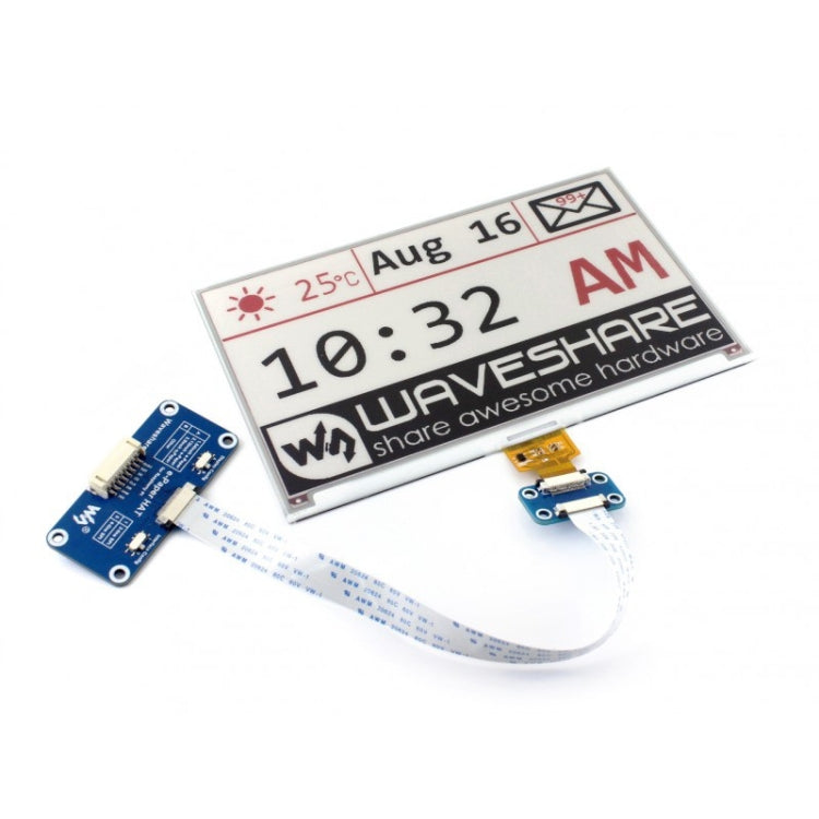 Waveshare 7.5 inch 640x384 E-Ink Display HAT for Raspberry Pi, Three-color, SPI Interface - Modules Expansions Accessories by Waveshare | Online Shopping UK | buy2fix