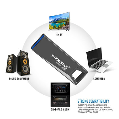 STICKDRIVE 32GB USB 3.0 High Speed Mini Metal U Disk (Silver Grey) - USB Flash Drives by StickDrive | Online Shopping UK | buy2fix