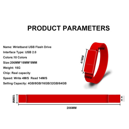 MicroDrive 16GB USB 2.0 Fashion Bracelet Wristband U Disk (Green) - Computer & Networking by MicroDrive | Online Shopping UK | buy2fix