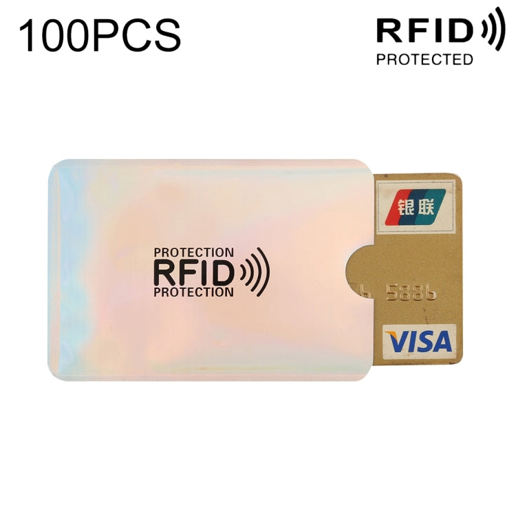 100pcs Aluminum Foil RFID Blocking Credit Card ID Bank Card Case Card Holder Cover, Size: 9 x 6.3cm (Silver) - Antimagnetic RFID Package by buy2fix | Online Shopping UK | buy2fix